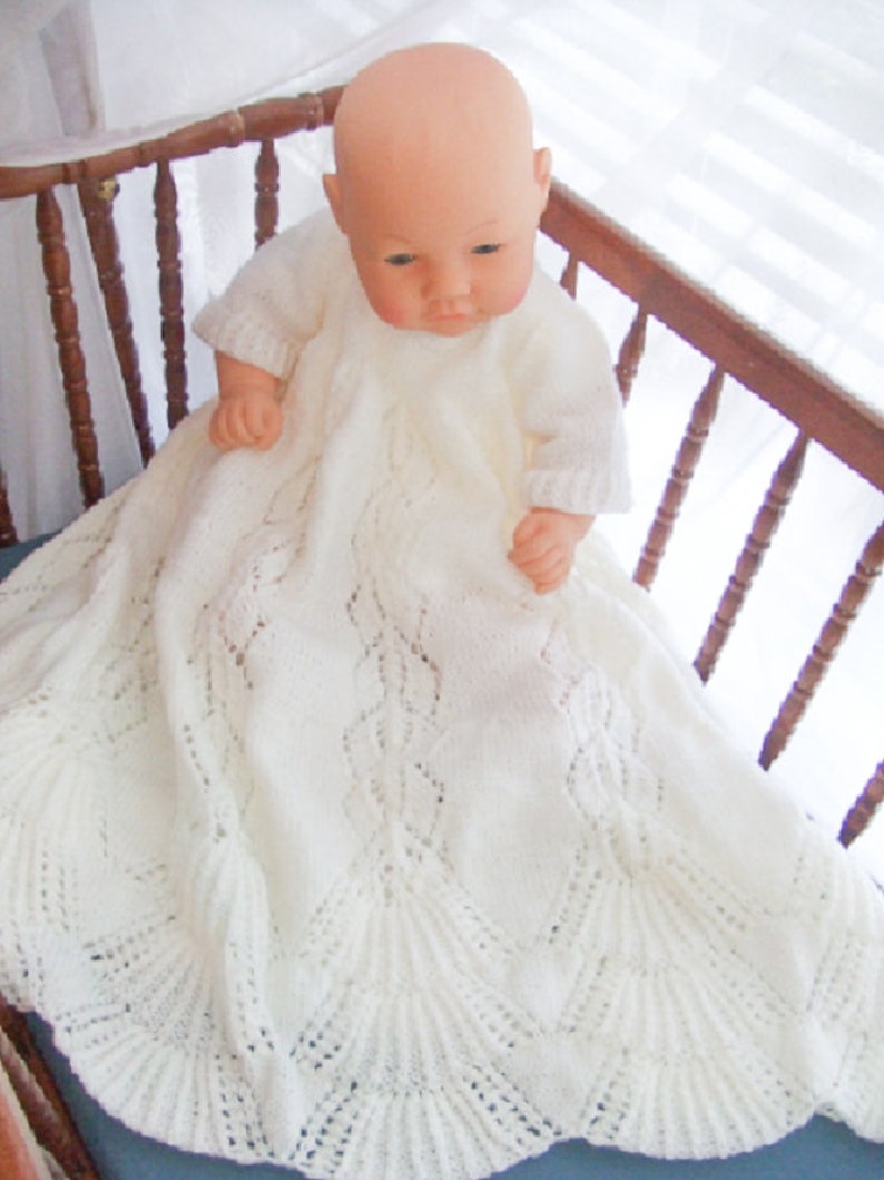 Knitting Pattern Heirloom Knit Christening Gown Beautiful Etsy
