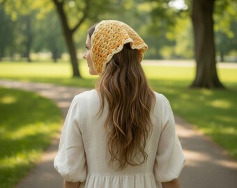 Handcrafted Hair Bandana with Ties: Adult Size Head Scarf