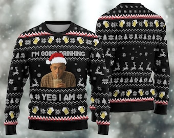 Charlie Hunnam Ed Gein I'm Going Drinking Yes I Am Christmas Sweater, I'm Going Drinking Yes I Am Meme Sweater, Gift For Christmas