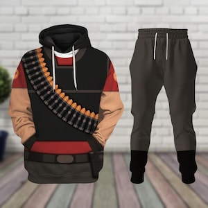 Heavy Costume Hoodie Jogger, TF2 Gamer Cosplay Outfit, Team Fortress 2 Cosplay Shirt, Costume Cosplay Shirt, Halloween Gaming Gift