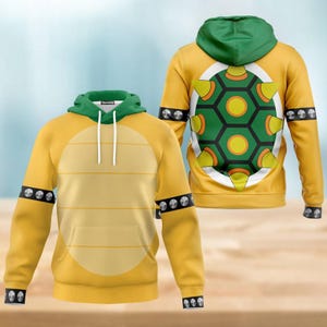 Bowser Costume Hoodie, Mario Bowser 3D Hoodie, Bowser Costume Hoodie, Video Game Shirt, Bowser Hoodie, Super Mario Gift, Halloween Gift