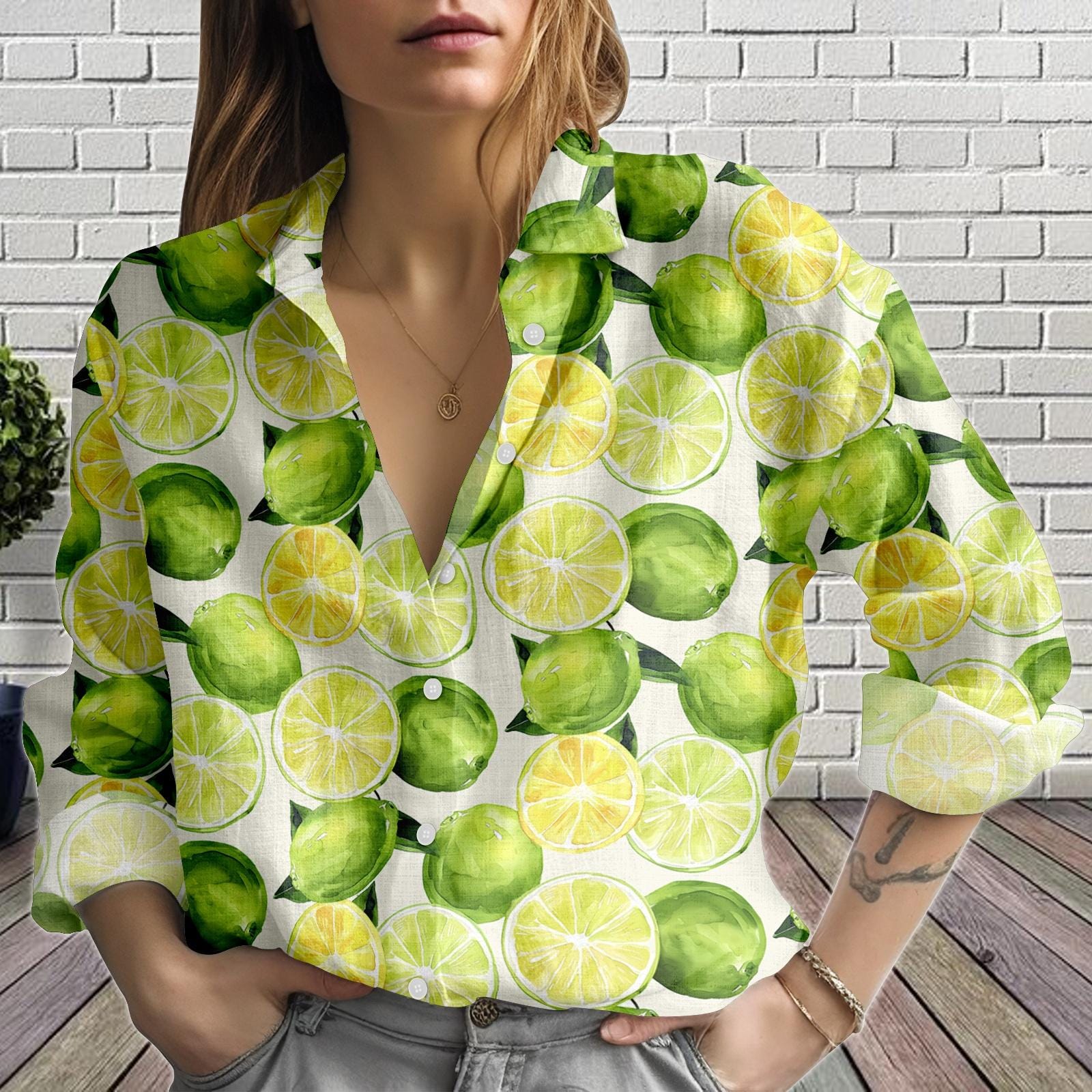 Lime Green Button Up - Etsy