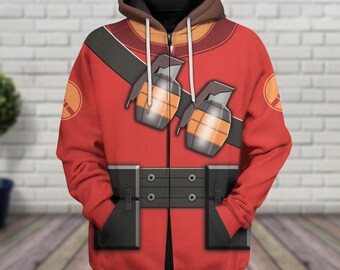 TF2 Soldier Costume Hoodie Jogger, Team Fortress Cosplay Costume