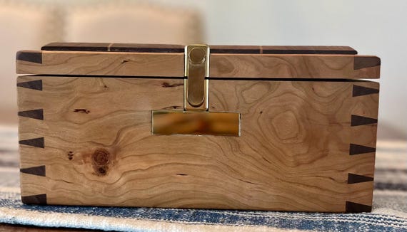 Handmade Black Cherry & Walnut Jewelry Box: Dovetail Heirloom