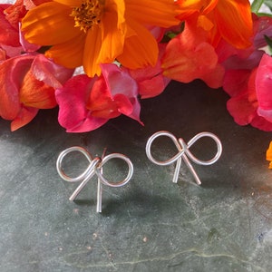Silver Bow Earrings