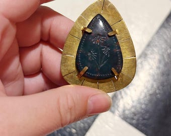 Colgante de equinácea de piedra de sangre/para colgar en la pared