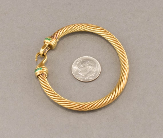 Vintage David Yurman Gold Cable Buckle Bangle Bra… - image 7