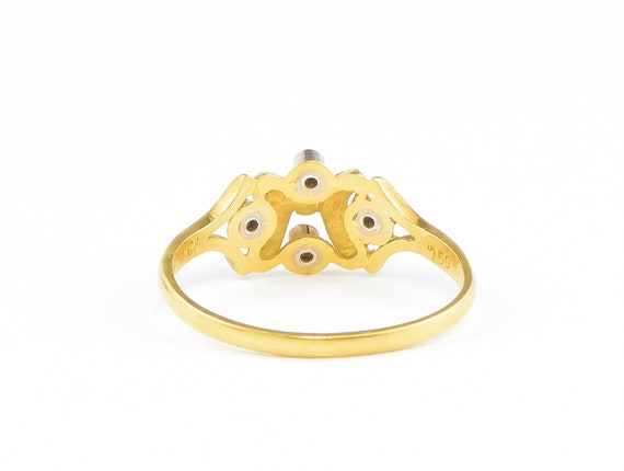 Lovely Art Nouveau 18K Gold Diamond Ring - Elegan… - image 6