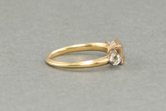 Georgian Diamond & Green Foiled Rock Crystal Ring… - image 6