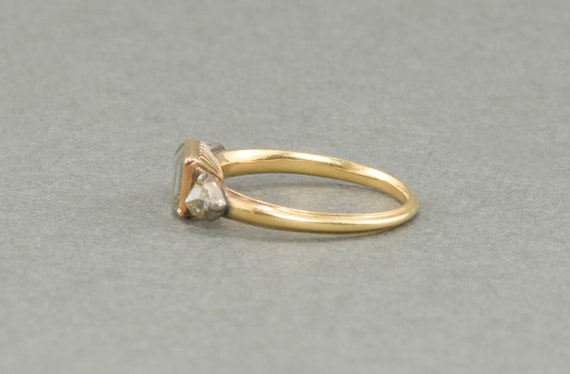 Georgian Diamond & Green Foiled Rock Crystal Ring… - image 4