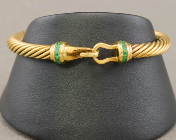 Vintage David Yurman Gold Cable Buckle Bangle Bra… - image 6