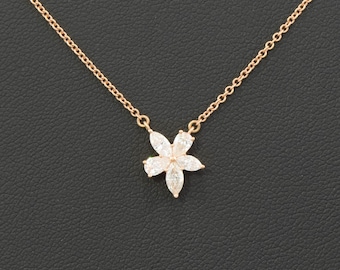 Tiffany & Co. Victoria Diamond Necklace - Mixed Cluster Flower in 18K Gold