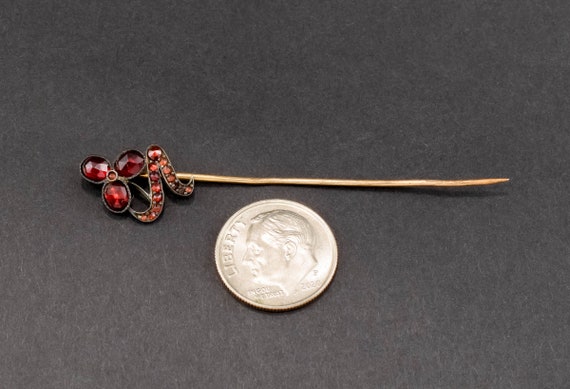 Antique Victorian Garnet Flower Stickpin or Conve… - image 7