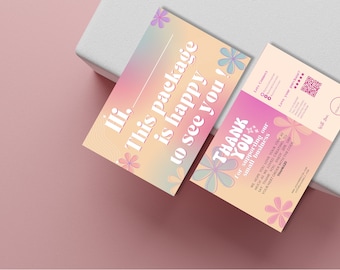 DIY Business Thank You Card | Cute Editable & Colorful Template | Printable Canva Design | Cute Canva Template | Canva Editable Template