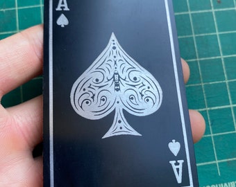 Metal Ace of Spade Card | gift, metal business card, ace of spade, poker, Metal Card, cool Memorabilia