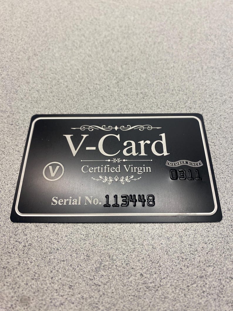 Metal V-CARD, Virgin Card | Free Shipping, Customizable. Meme Gift ...