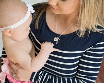 New Mom Necklace - Gift for New Mom - New Mommy Jewelry - New Mommy - Handstamped Sterling Silver
