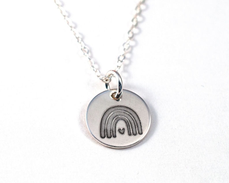 Miscarriage Necklace Sympathy Gift for Her Sterling Silver Rainbow Necklace