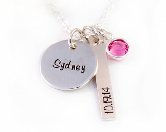 New Mom Necklace - Gift for New Mom - New Mommy Jewelry - New Mommy - Handstamped Sterling Silver