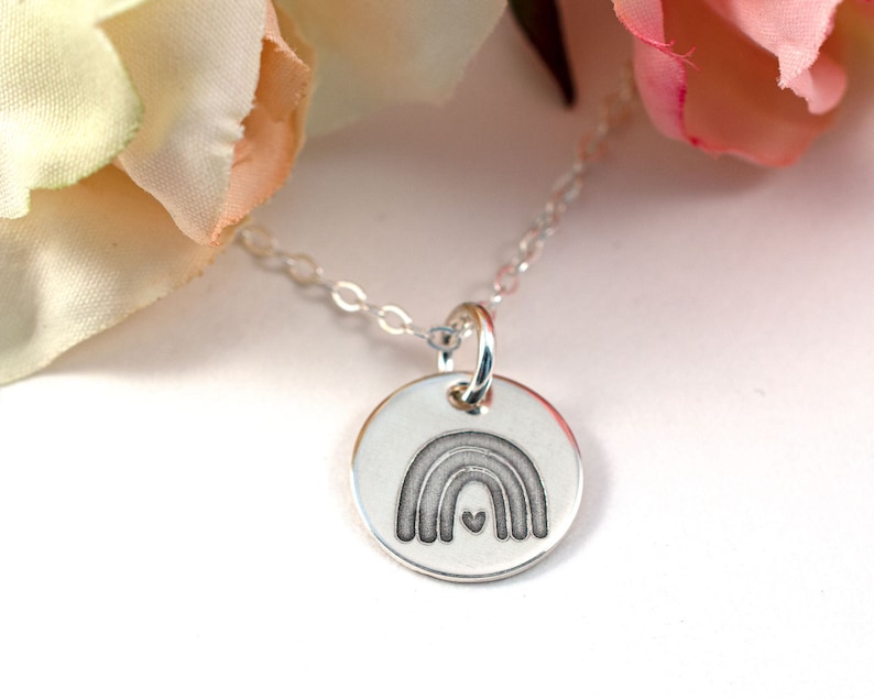 Miscarriage Necklace Sympathy Gift for Her Sterling Silver Rainbow Necklace