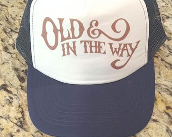 Old and In The Way navy blue trucker hat