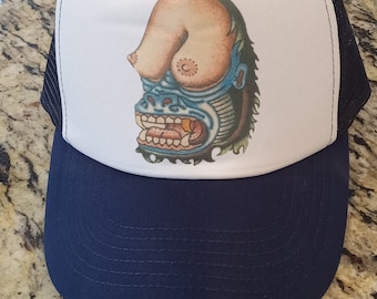 Billy Strings Tattoo navy blue trucker hat