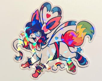 Sparkledog Sylveon - Adesivo de Cristal