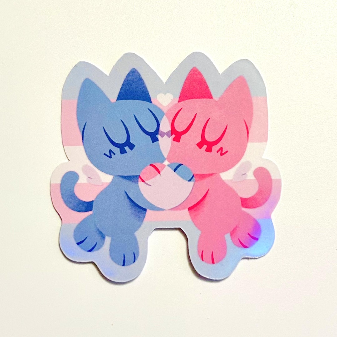 Trans Pride Love Cats -holographic Sticker - Etsy