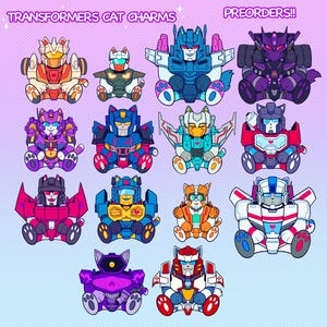 Preorders Read Description- Transformers IDW/ MTMTE/ Lost Light Cats Acrylic Charms