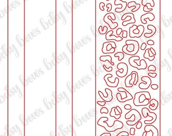 Op de afbeelding: Een digitaal ontwerp met een herhalend patroon van rode luipaardprint op een witte achtergrond. Het ontwerp is perfect voor het maken van aangepaste ambachten, kleding en woonaccessoires.