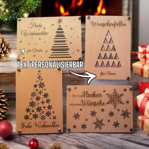 Gepersonaliseerde houten geldcadeaukaart, kerstgeldcadeau, wensvervuller, kerstgeldkaart, geschenkverpakking met naam