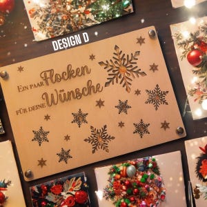 Gepersonaliseerde houten geldcadeaukaart, kerstgeldcadeau, wensvervuller, kerstgeldkaart, geschenkverpakking met naam