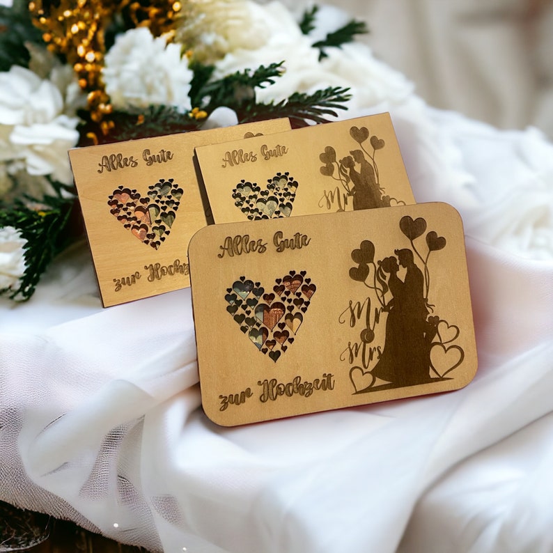 Money Gift for Wedding Wooden Card Giving Money Wedding Gifts Money