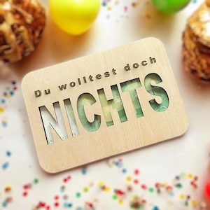 Cartes cadeaux magiques personnalisées en argent en bois - idée cadeau - cadeaux en argent - tu ne voulais rien - écolier - quelques souris...