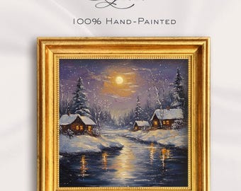 アルフレッド・シスレー「マルリー・ル・ロワの雪」油彩画プリント　額縁付き ルーヴシエンヌの雪 - アルフレッド・シスレーの手描き油絵複製、冬の