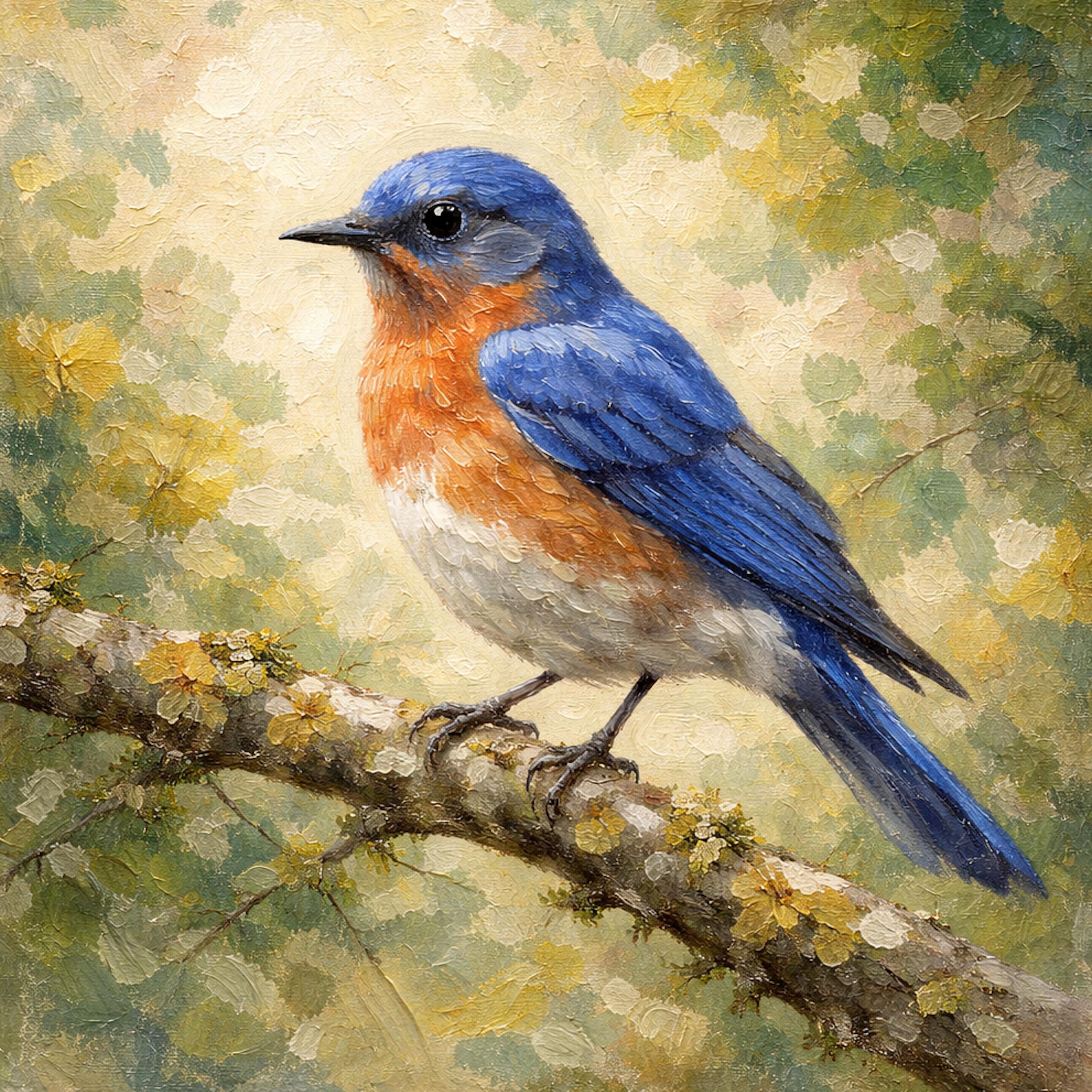 Bluebird Oil Painting - Etsy