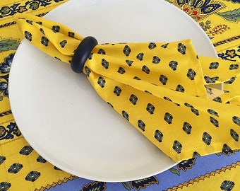 Set of French Provence Yellow and Blue Napkins