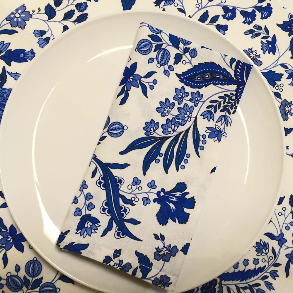 Blue and White Napkins Set of 2 French Country Napkins Etsy