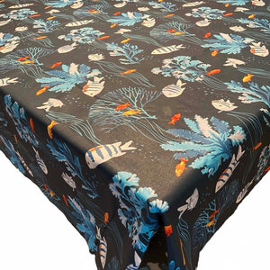 French Provence Coated Sea Life Tablecloth image 2