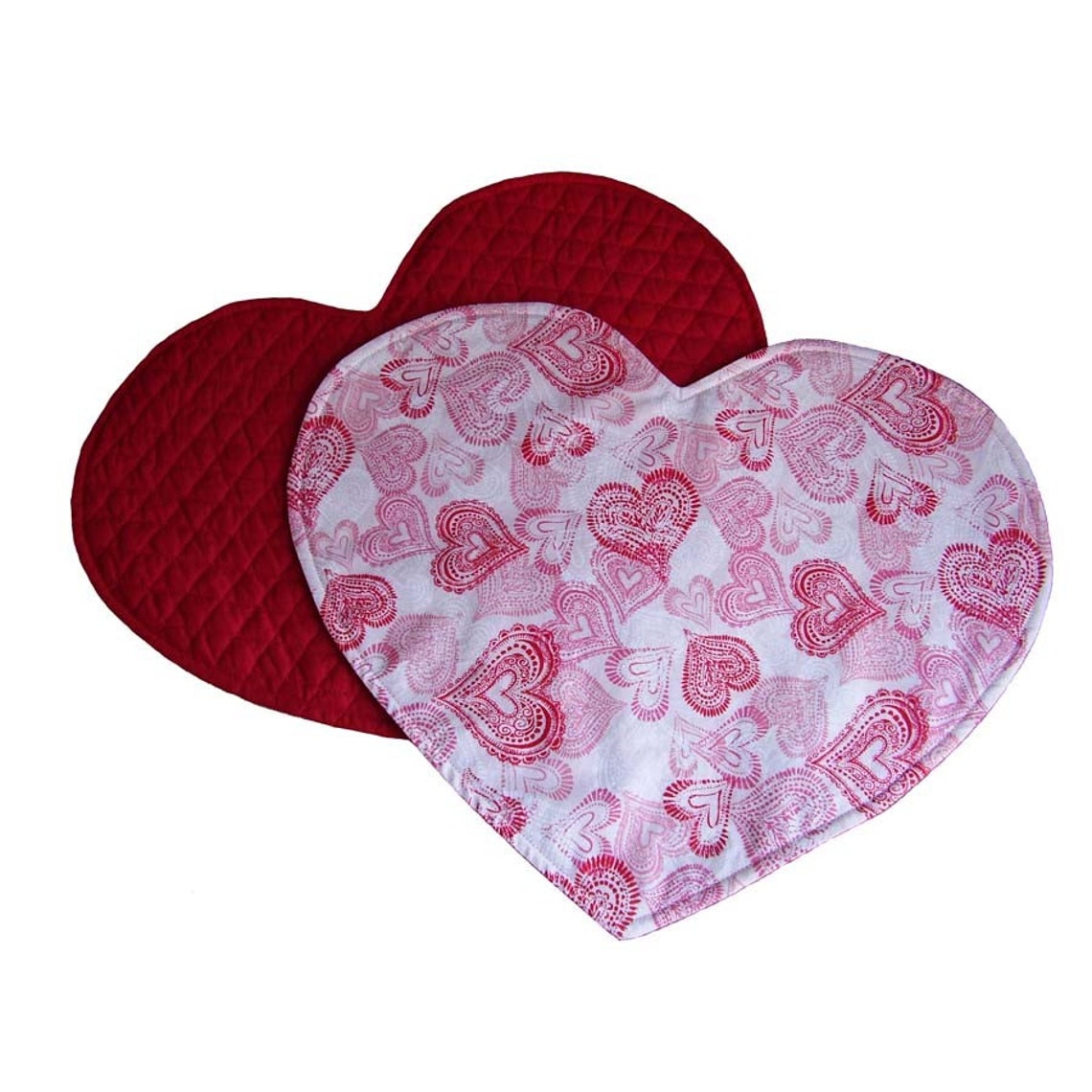 Heart Shaped Placemats Heart Placemats Valentine Placemats Etsy