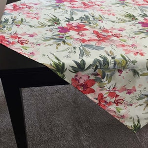 Floral Petals Table Throw, Floral Tablecloth For Any Size Table or Table Runner image 2