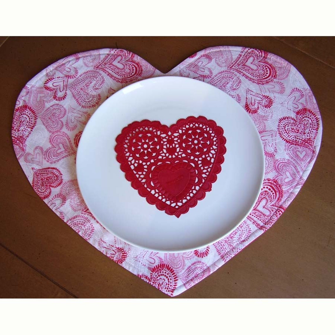 Heart Shaped Placemats Heart Placemats Valentine Placemats Etsy