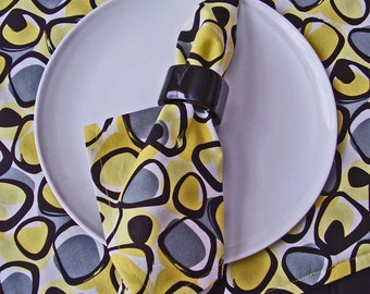 Set of 4 Retro Placemats, Contemporay Placemats, Modern Placemats,