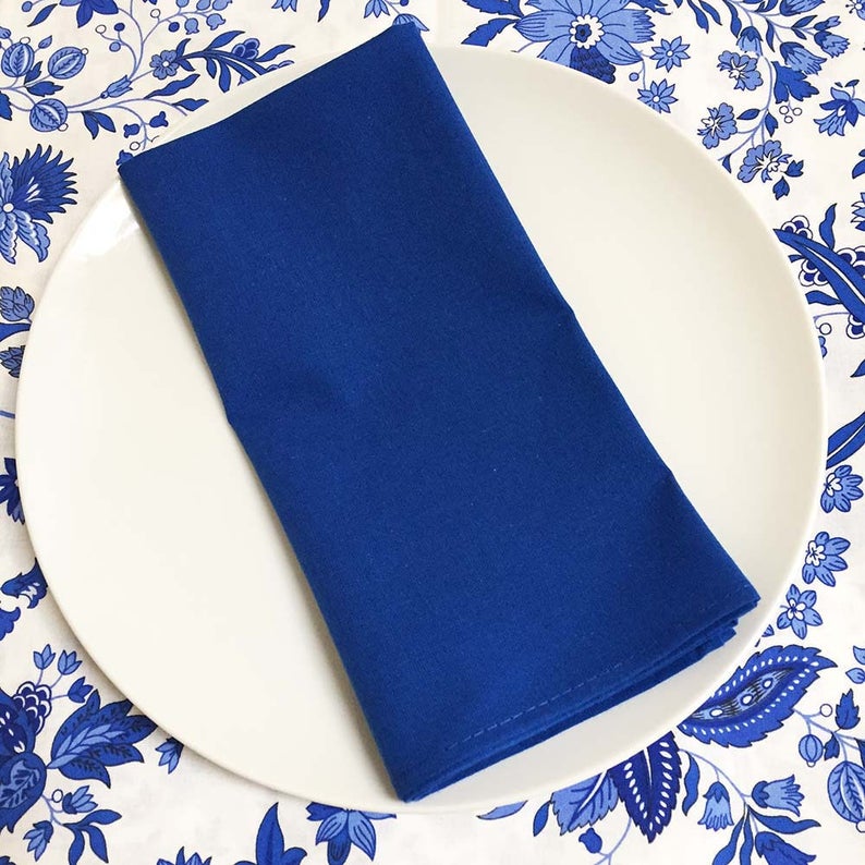 French Provence Blue and White Tablecloth, Up to 70 Wide Tablecloth image 2