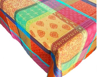 Jacquard Acrylic Treated Colorful Wipe Clean Tablecloth