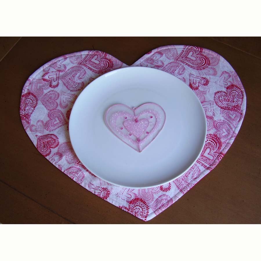 Heart Shaped Placemats Heart Placemats Valentine Placemats Etsy