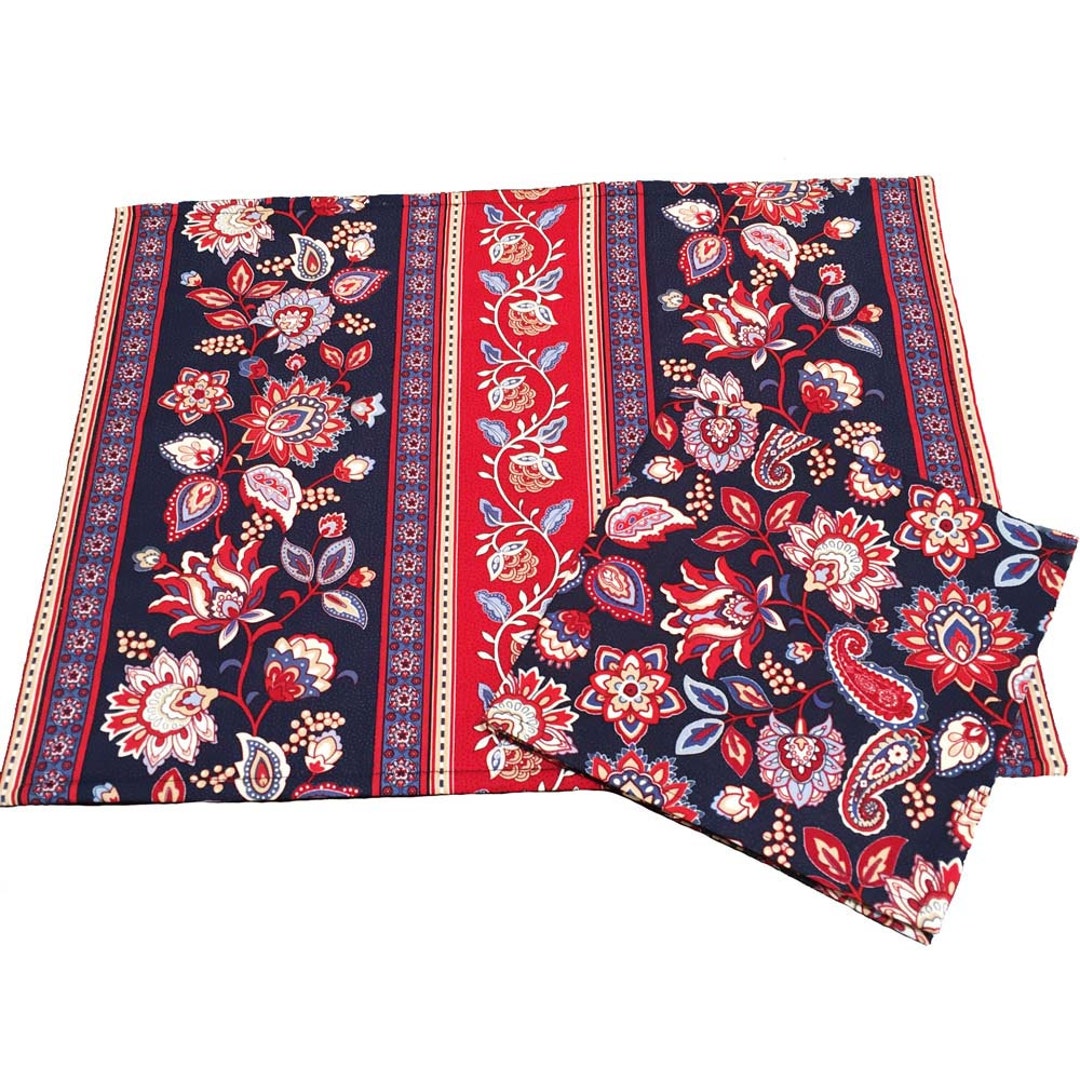 Patriotic Placemats and Napkins, Red, White and Blue Floral Placemats, Patriotic Decorations Etsy