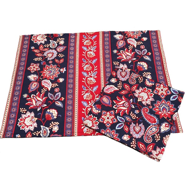 Red Floral Placemat Etsy