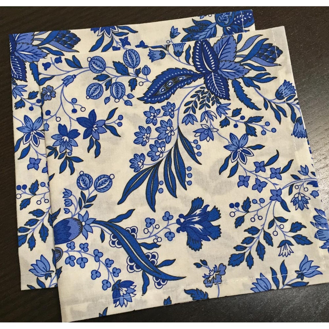 Blue and White Napkins French Country Floral Napkins Set of | Etsy