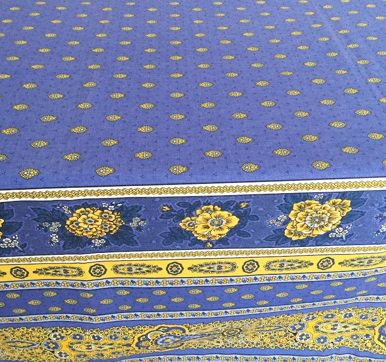 French Country Blue and Yellow Tablecloth Round or Square | Etsy